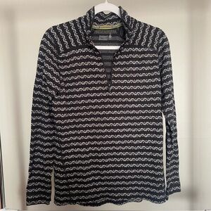Smartwool Women’s XL Black and White Half Zip Pull Over
